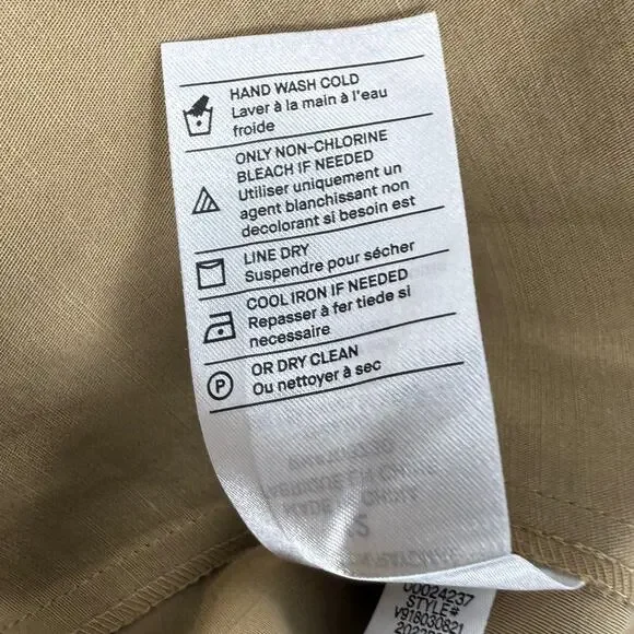 Vince Women's Utility Linen Cotton Blend Midi Skirt Size 12 Sandstorm Tan - Picture 13 of 16